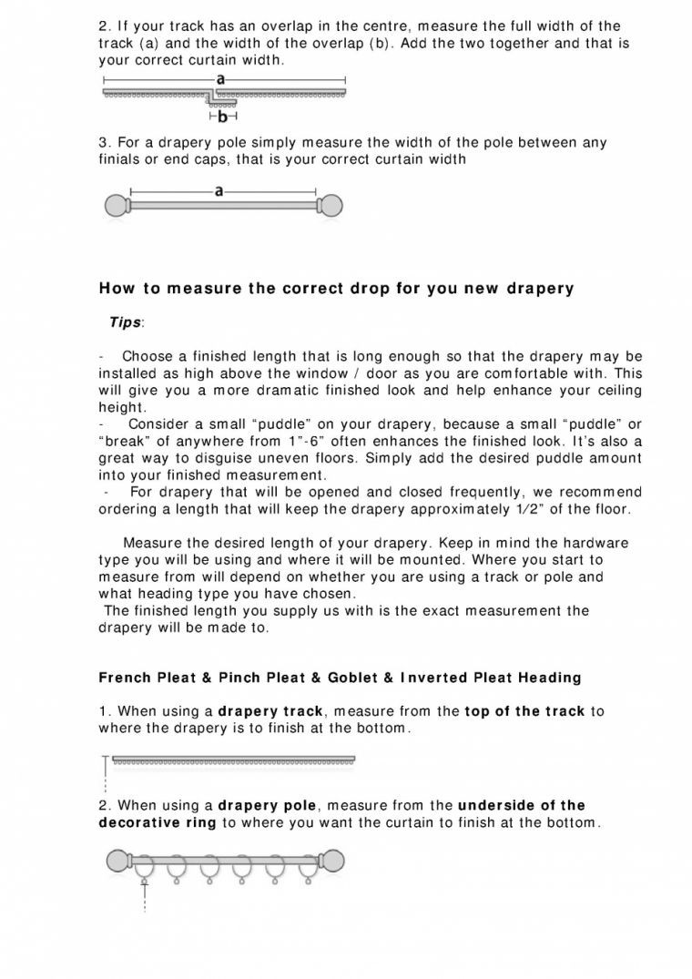 Made to Measure Drapery Measuring Instructions