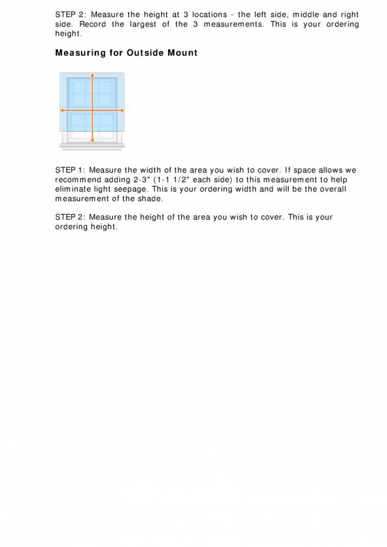 Roman Shades Measuring Instructions