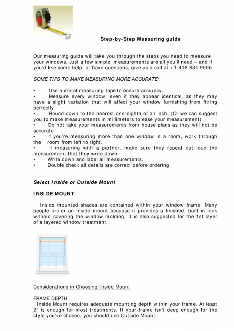 Roman Shades Measuring Instructions
